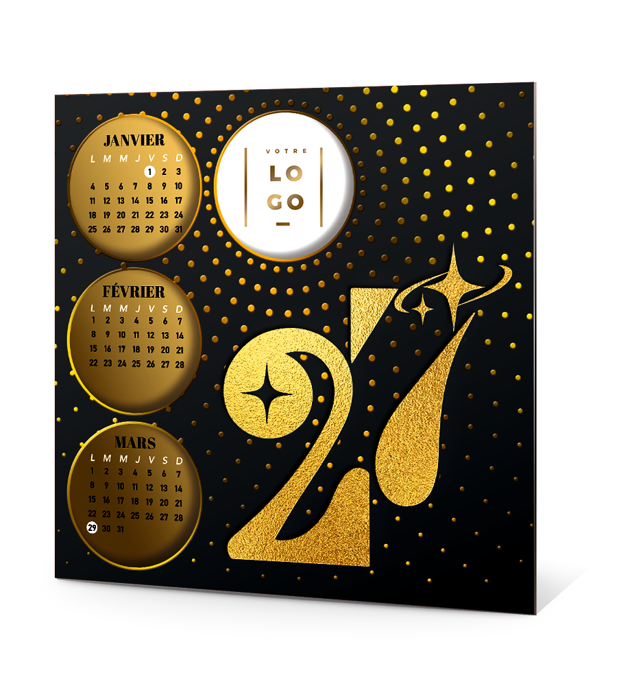Carte de vœux calendrier